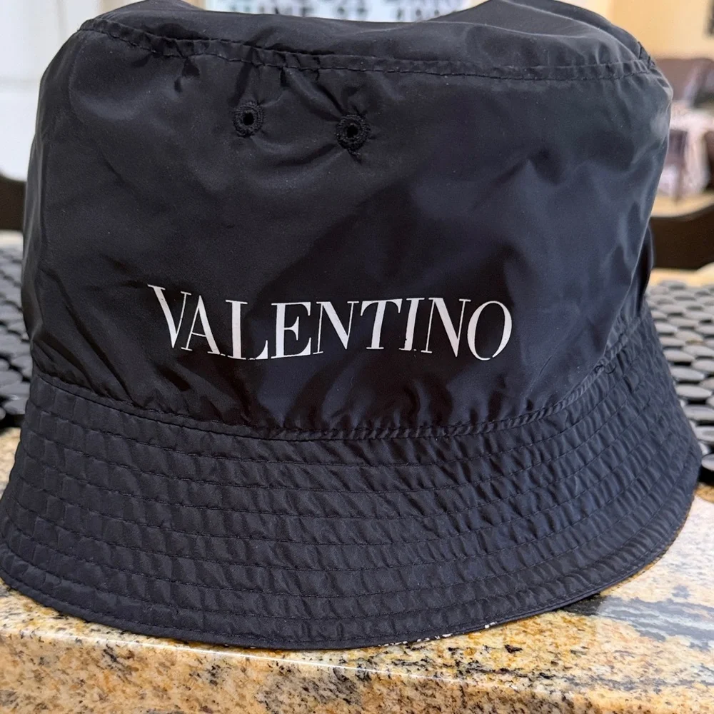 Valentino Black Logo Bucket Hat - Picture 3 of 3